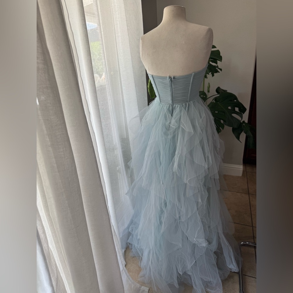 Lindsey Bustier Windsor Ruffle Tulle Ball‎ gown Prom Elegant Strapless Dress - Picture 3 of 5